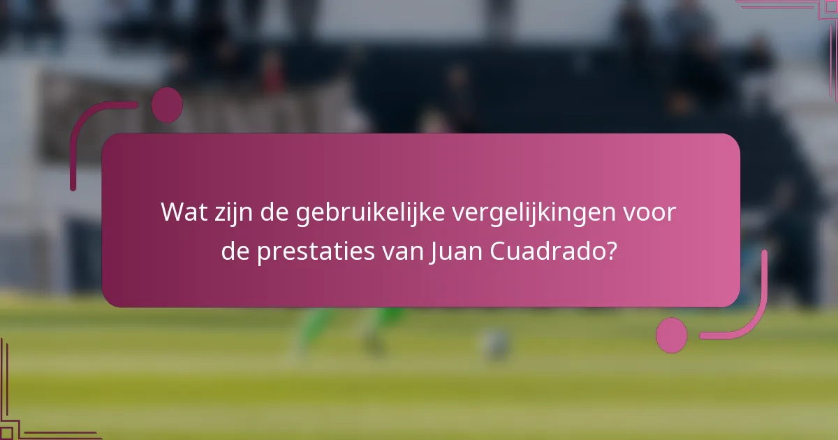 Wat zijn de gebruikelijke vergelijkingen voor de prestaties van Juan Cuadrado?